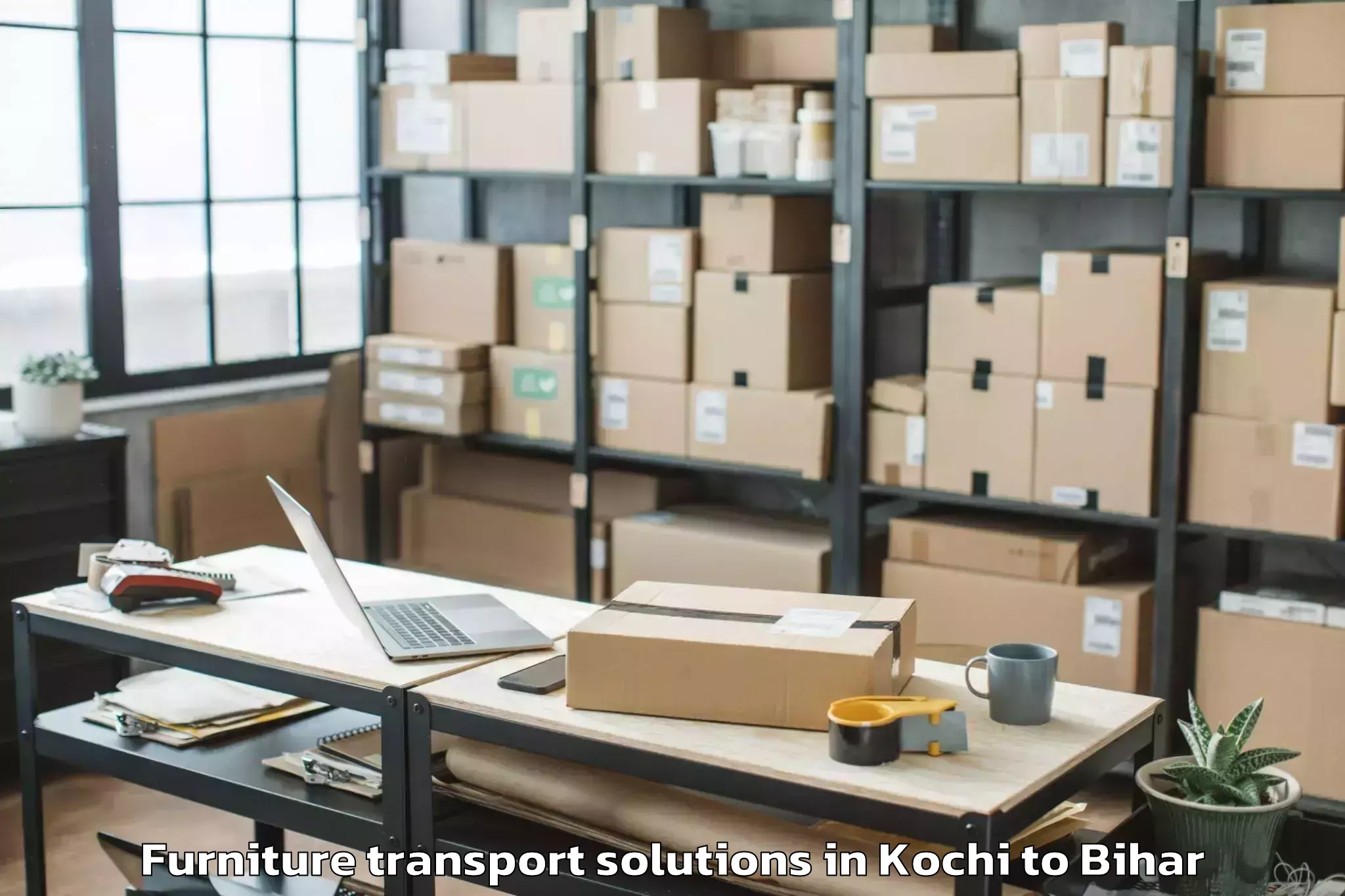 Professional Kochi to Balmiki Nagar Furniture Transport Solutions